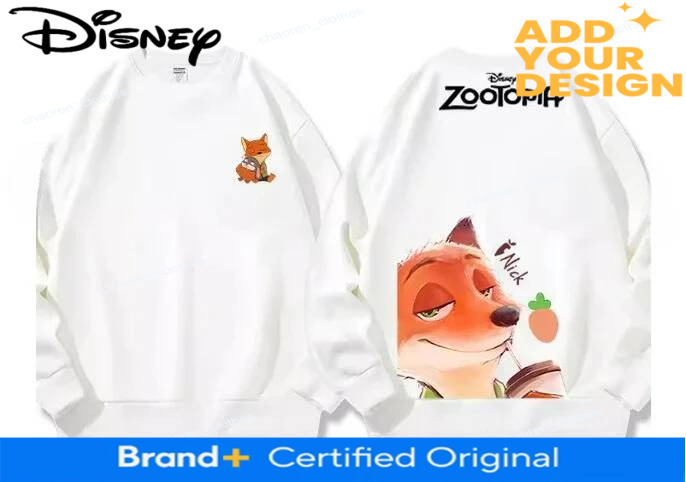 Disney Crazy Zootopia Pullover Women's Autumn and Winter Children's Clothes Couple Crew Neck Casual Fashion Jacket