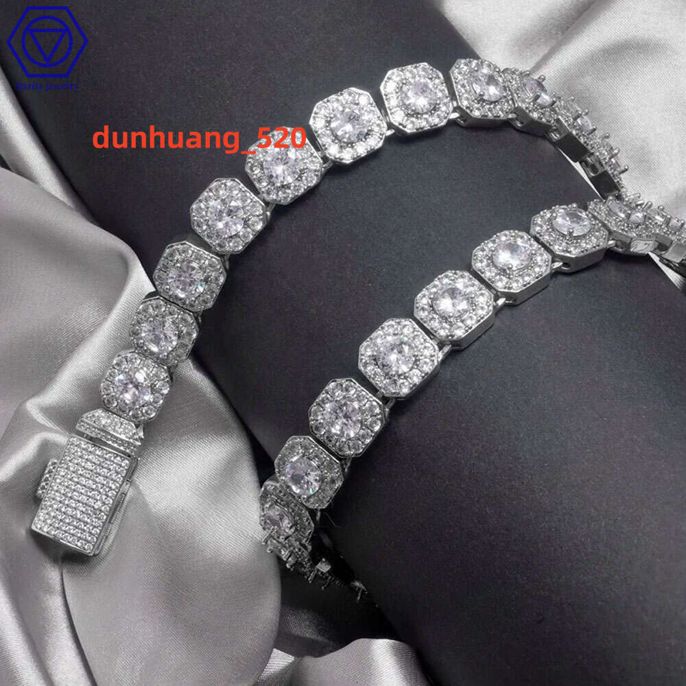 Rarity 10Mm Solid K Moissanite Diamond VVS Vintage Chain Hip-Hop Sterg Sier Cuban Necklaces