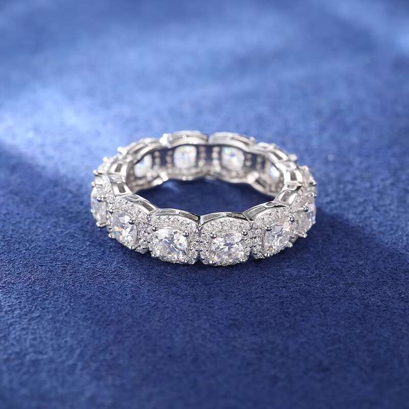 New Style Engagement Gift 925 Silver Rust Proof 6.5mm Vvs1 D Color Moissanite Hip Hop Bling Jewelry Rings With Gra Certified