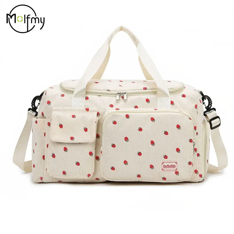 Sport Gym Bag Outdoor Strawberry Travel Bag Large Capacity Separate Space for Shoes Pouch Fitness Backpack Foldable Business Bag 251110