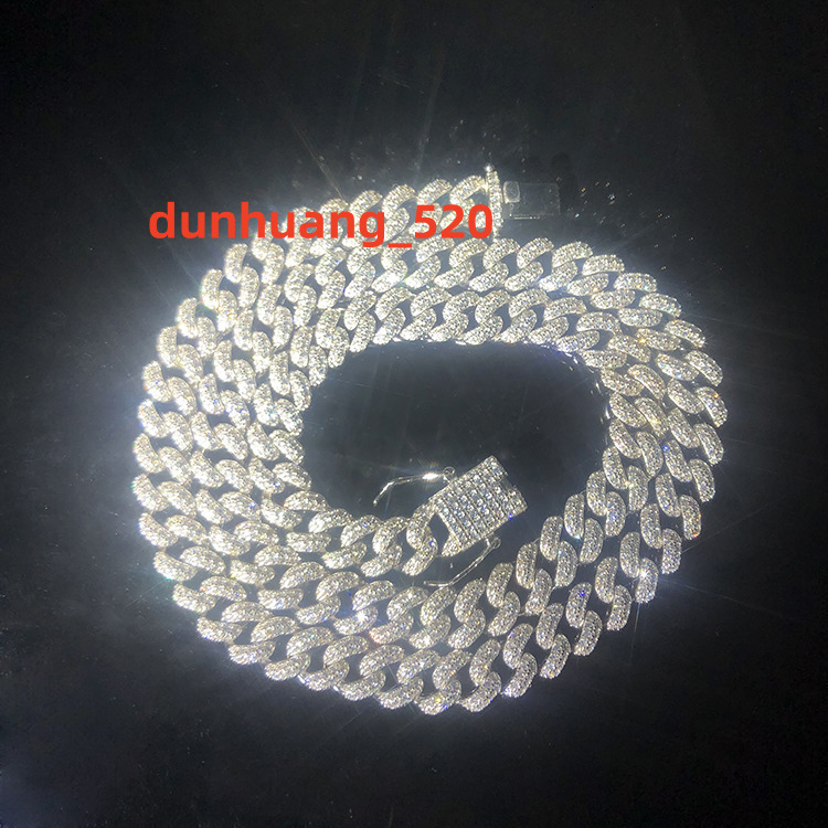 Yuyinggems High Polish 14k White Gold Plated Micro Hip Hop Jewelry Miami Cuban Chain Necklace for Women Men