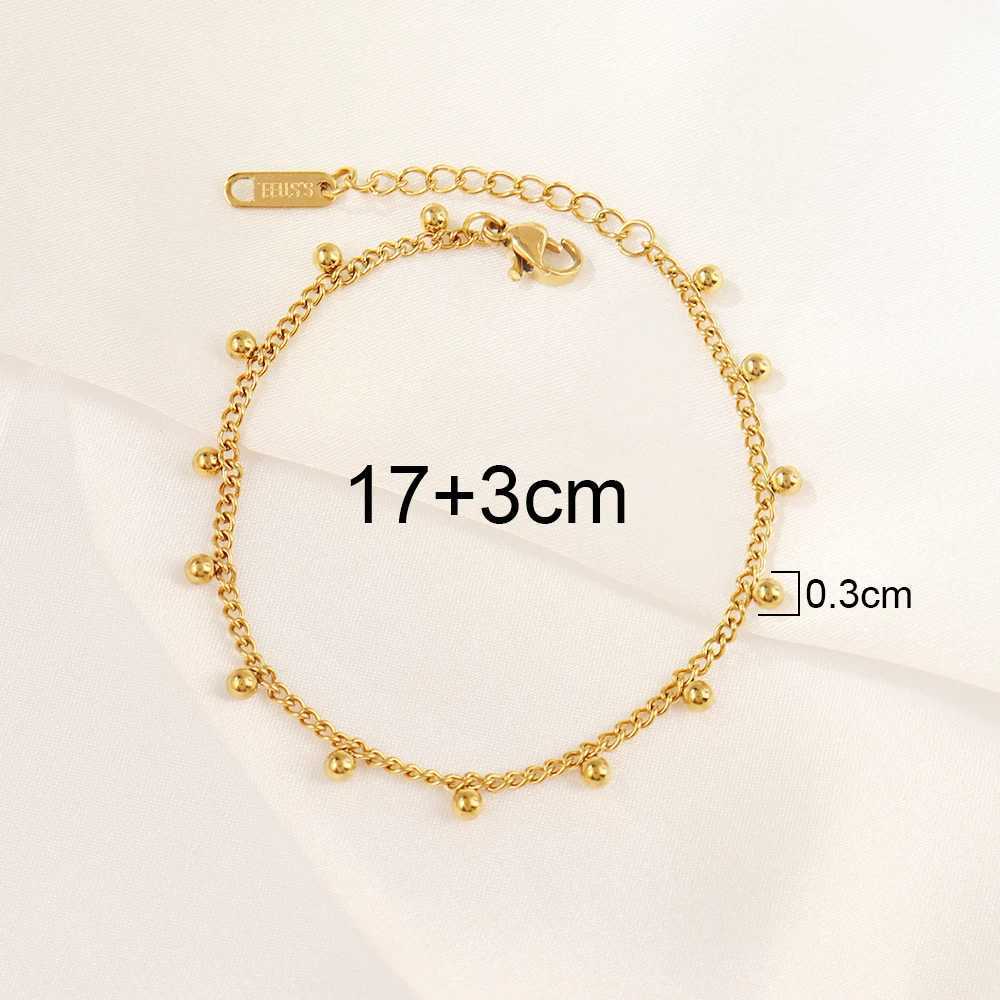 316L Stainless Steel Beads Tassel Pendant Bracelet For Women Fashion Gold Color Beads Chain Bracelets JewelryC250410
