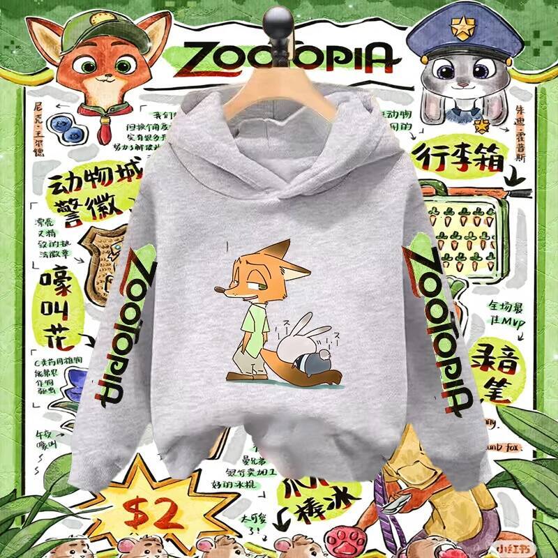 Disney Zootopia Judy And Nick Wilde Hooded Sweatshirts Kids Sister Matching Outfits Gift For Girls Boys Children Clothing