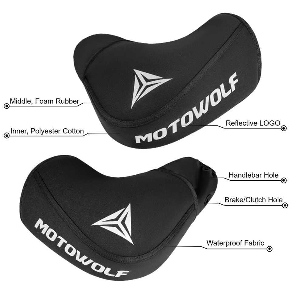 1 Pair Motorcycle Handlebar Muffs Winter cycling gloves Waterproof Handle bar Mitts Snowmobile E-Bike Motorbike Thermal Gloves S25118{RandomText}