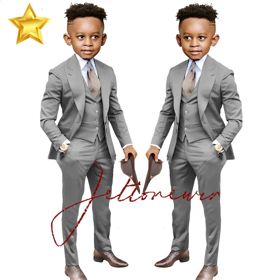 Handcrafted Boys 3-Piece Suit Set Perfect for Weddings Formal Kids 2-16 Years Old Blazer White Blazer 250410