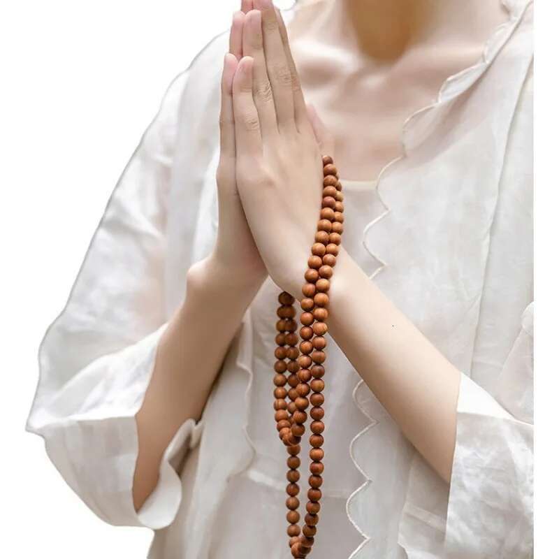 Authentic Indian Mysore Old Mountain Black Bead 108 Beads 8mm Sandalwood Bracelet