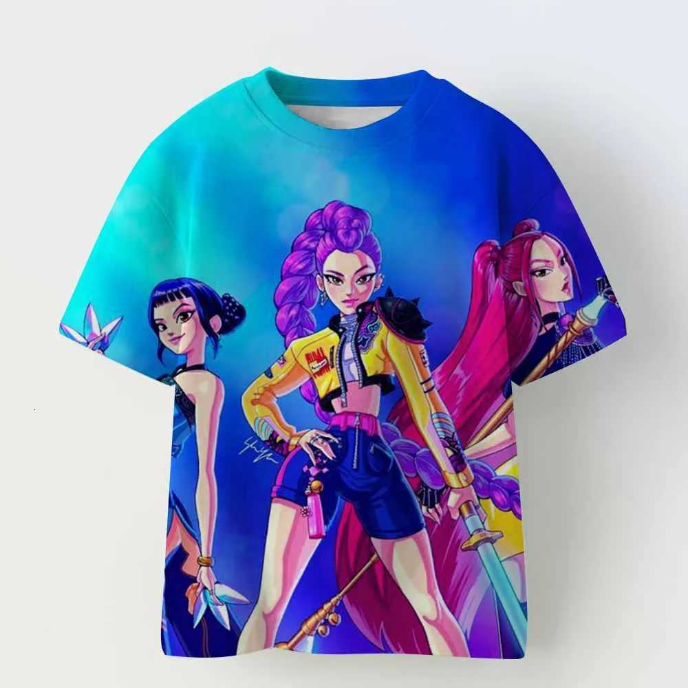 KPop Demon Hunters Tiger Girls Boys T Shirt K-Pop Demon Hunters Childrens Clothing T-shirts Cute Cartoon Print Tee Tops Z251111