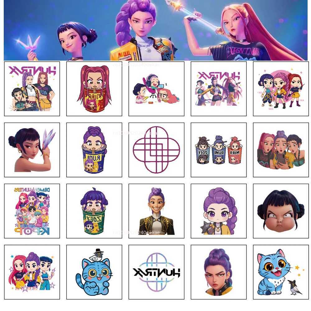 New 20pcs/set Cartoon Kpop Demon Hunters Rumi Kang Temporary Tattoo Sticker Rumi Tattoo Sticker Demonizing For Party Gifts Z251111-1