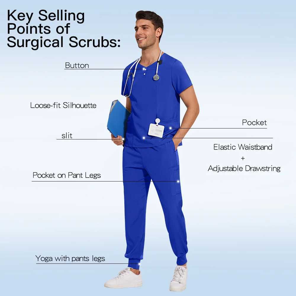 New Liahtweiaht anti wrinkle surgical uniform female medical nurse scrub set soft and breathable jogging nursing clinical work clothes X250410