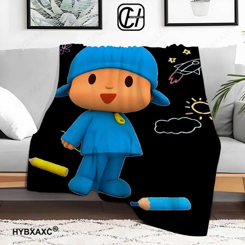 Plush Dolls P-POCOYO Throw Blanket Aesthetic Art Flannel Blanket Portable Home Travel Camping Sofa Picnic Thickening Flannel B C251111