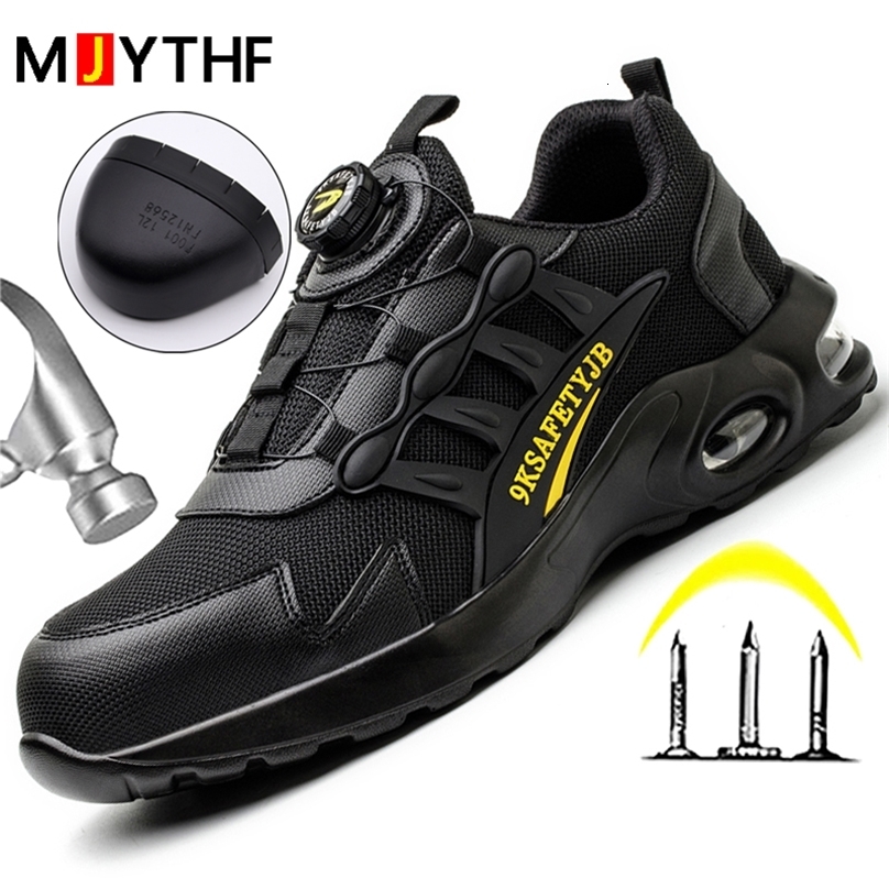 Mens Rotating Button Safety Shoes Steel Toe Work Sneakers Indestructible Shoes PunctureProofwork Boots Air Cushion Men Boots 251023ww
