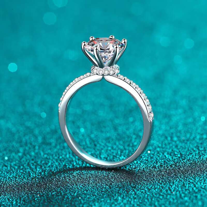 High Quality Fine Jewelry 925 Sterling Silver Luxury Women Lady Wedding Rings Moissanite Jewelry Engagement Rings
