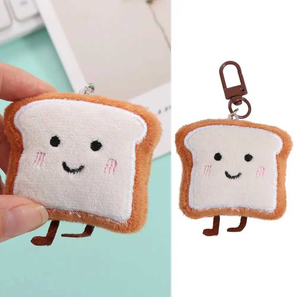 Hanging Decorative Toast Bread Plush Bread Keychain Charm Keychain Cute Keychain Kawaii Creative Bread Keychain Car Keychain W250411