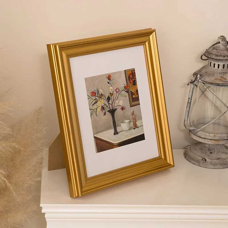 Light luxury golden display platform Square 5-inch 6-inch 7-inch 8-inch 10 inch photo frame Desktop home decoration L251110 H260306