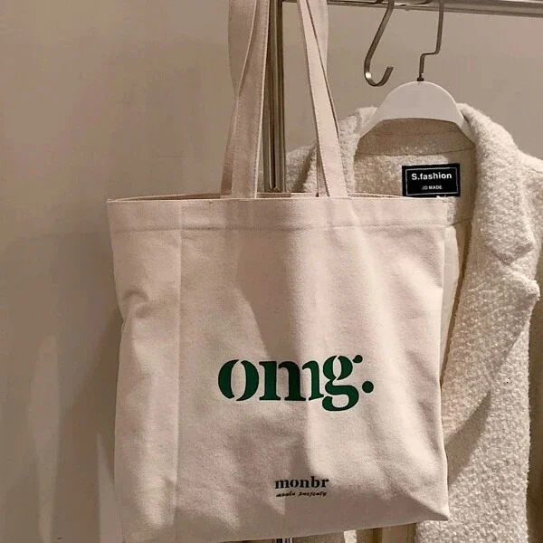 Women Canvas Shopping Bag OMG Books Female Cotton Cloth Shoulder Eco Handbag Tote Reusable Grocery Shopper Bags 251110