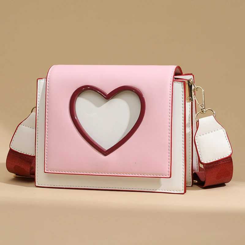 Ladys heart-shaped flip-top crossbody bag with shoulder strapT251110