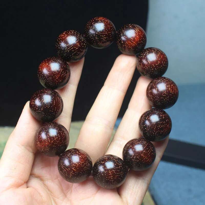 Factory Wholesale Rhino Horn Rosewood Single Circle Full Star Buddha Bead Bracelet High-Density Men and Women Small Leaf Wen