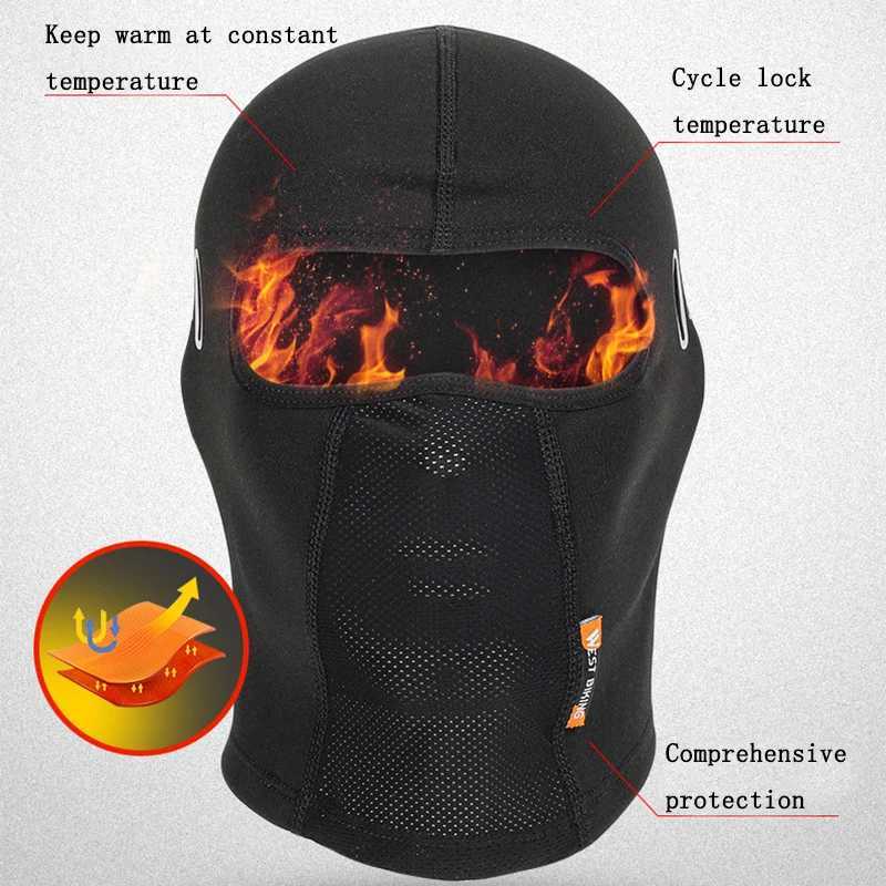 Winter Thermal Cycling Face Mask Balaclava Head Cover Windproof Motorcycle Helmet Liner Thermal Warm Outdoor Sports Headwear S251110