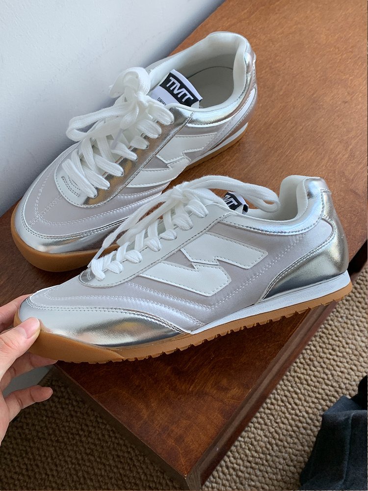 designer shoes new College style flat-bottomed Forrest shoes Haze blue fashionable small white shoes Student casual single shoes