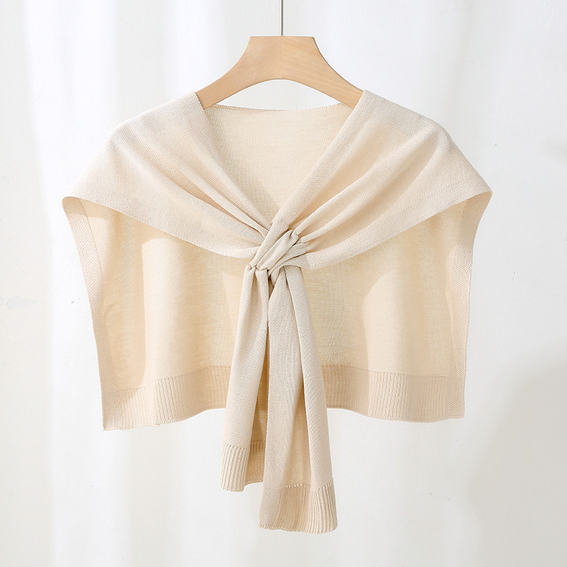 K358 2025 new air-conditioned room knitted shawl female outerwear decorative scarf summer Korean version solid color sunscreen shawl wholesale