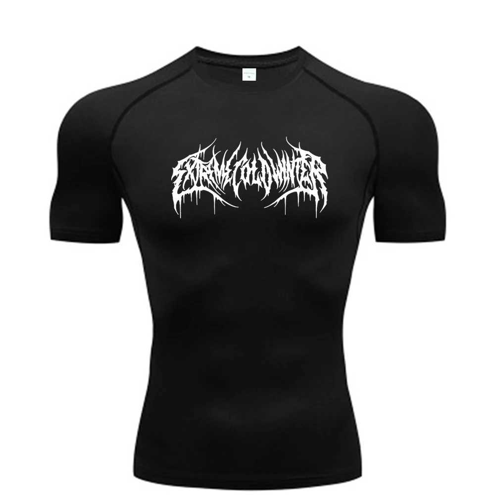 Summer compression sports shirt short sleeved mens fitness T-shirt running fast drying top gym fitness T-shirt S-3XL M250411