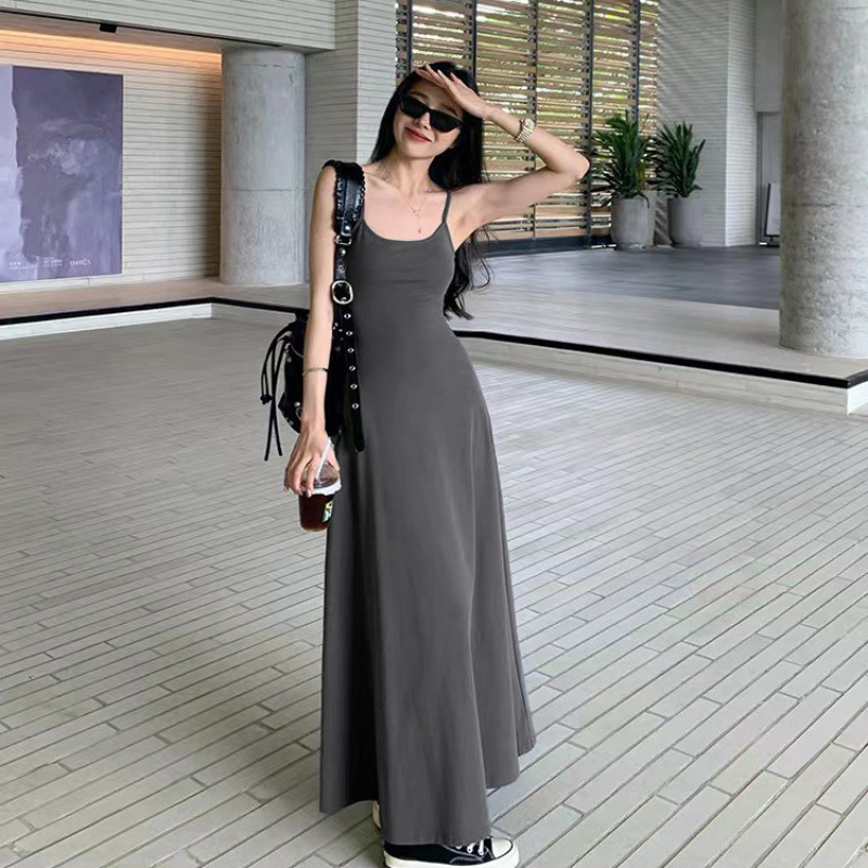 Y52175 High quality slim suspender dress for women summer 2024 new style temperament waist slimming inner wear A-line long skirt