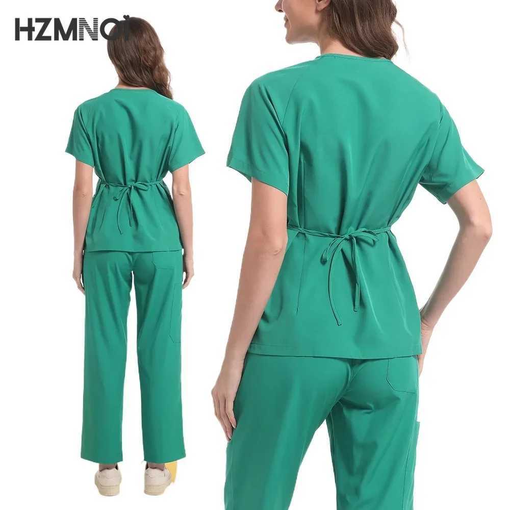 High Quty Unisex Medical Uniforms for V-neck Nurse Scurbs Set Women Hospital Doctor Workwear Oral Dental Surgery Work Uniform X250410