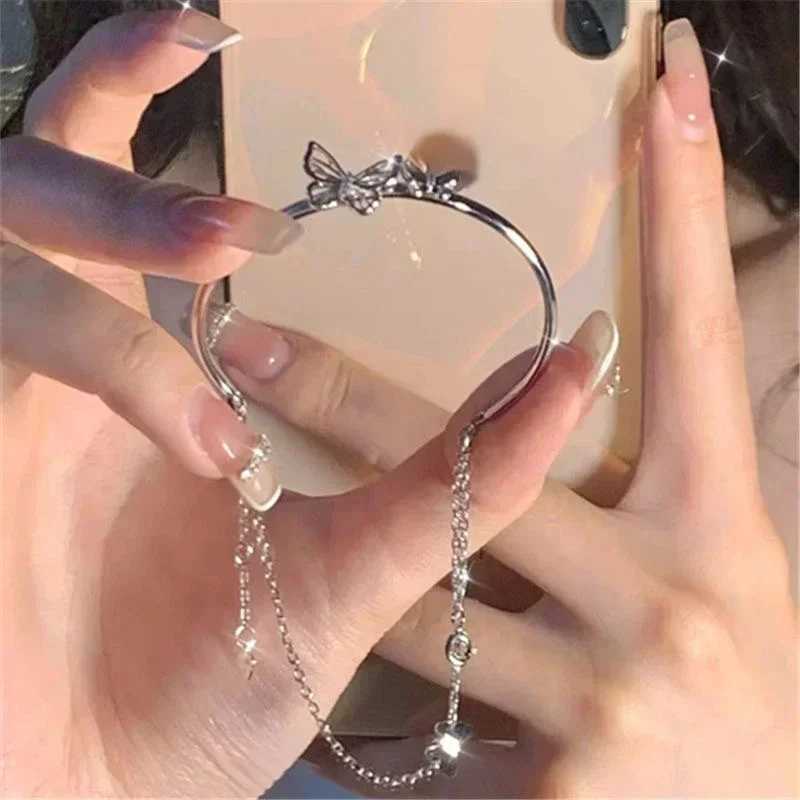 Sweet Tassel Butterfly Woman Bracelet Heart Double Layer Luxury Charm Bracelet Aesthetic Accessories 2024 NewC250410