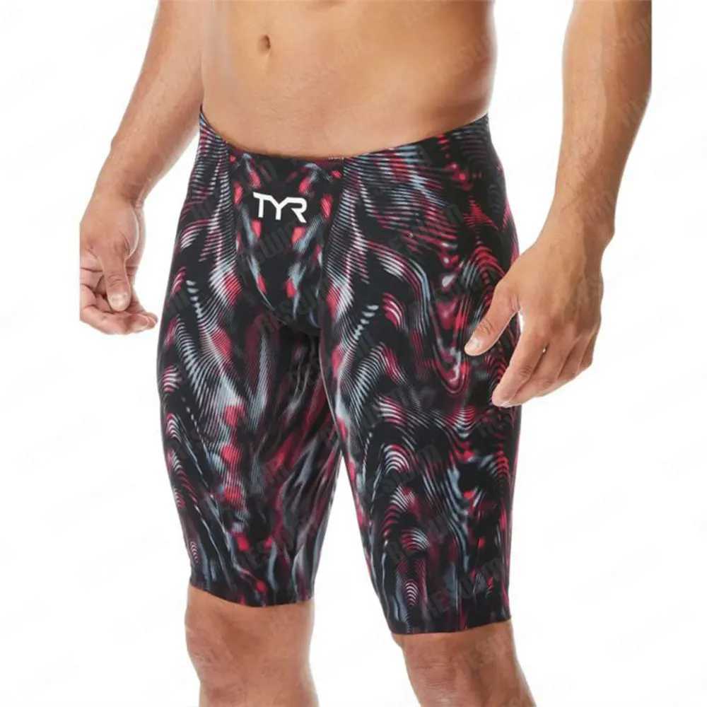 Summer racing swimsuit mens printing interference machine sports training swimsuit shorts 2025 Pro beach shorts quick drying swimsuitW250410