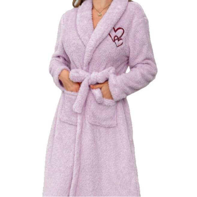 Women's Pajamas Autumn Coral Fleece Thickened Flannel Bathrobe Winter Hooded Nightgown Cute Homewear S-XL