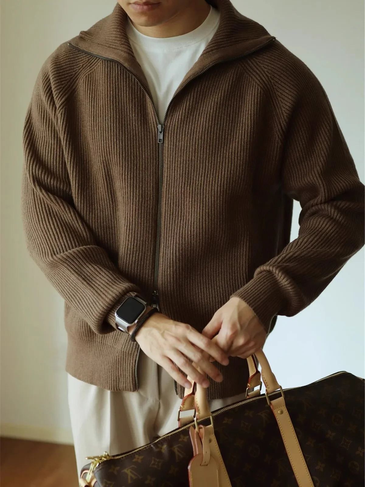 Autumn and Winter Warm Knitted Zipper Jaet for Men Casual Lightweight Open Cardigan Sle AntiBall Easy Care Ular Top 251030