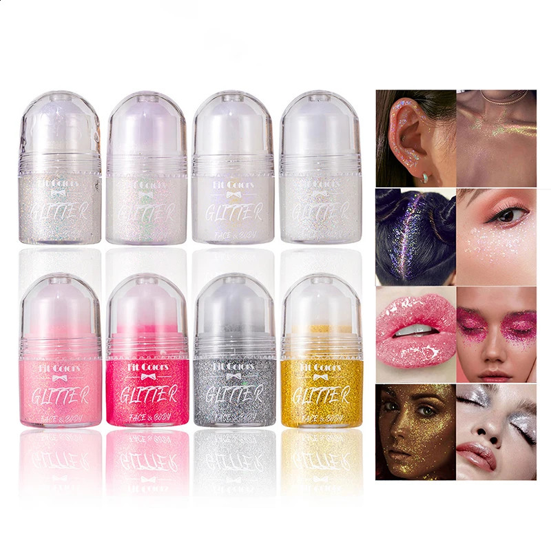 8-Color Ball Glitter Gel Stage Makeup Glitter Gel Body Paint Glitter Eye Shadow 250410