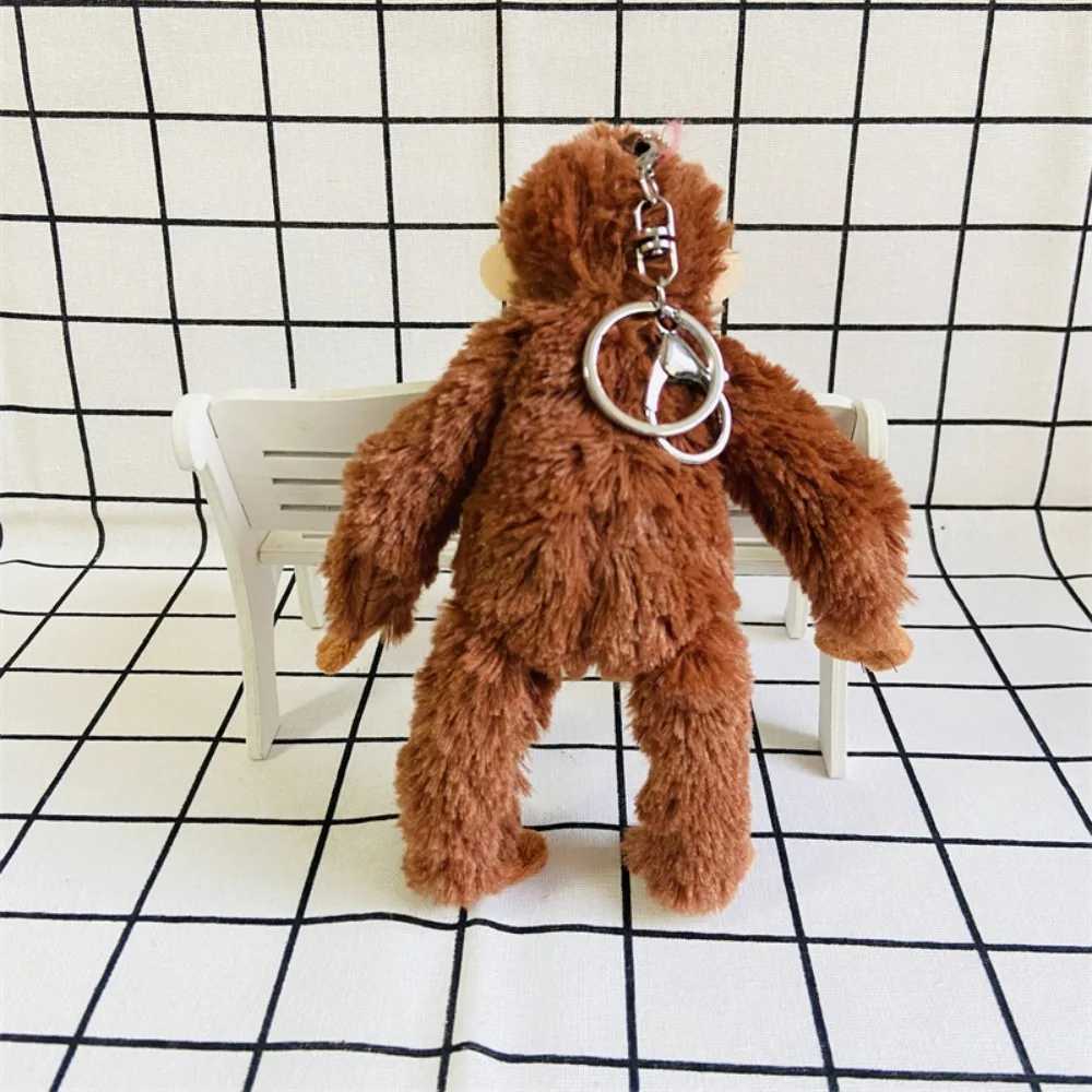 Cute Gorilla Orange Monkey Cute Animal Pendant Key Ring Soft Filled Doll Plush Toy Girl Boy Birthday Gift W250411
