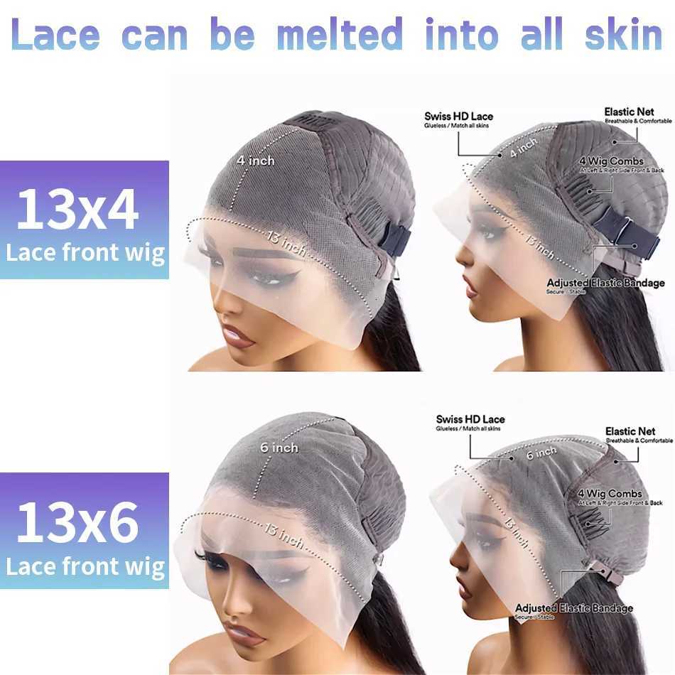 Bone Straight Hd Lace Frontal Wig 13x6 Lace Front Wig Human Hair 30 40 Inch Transparent Lace Pre Plucked Wigs 13x4 HD Lace WigT251111