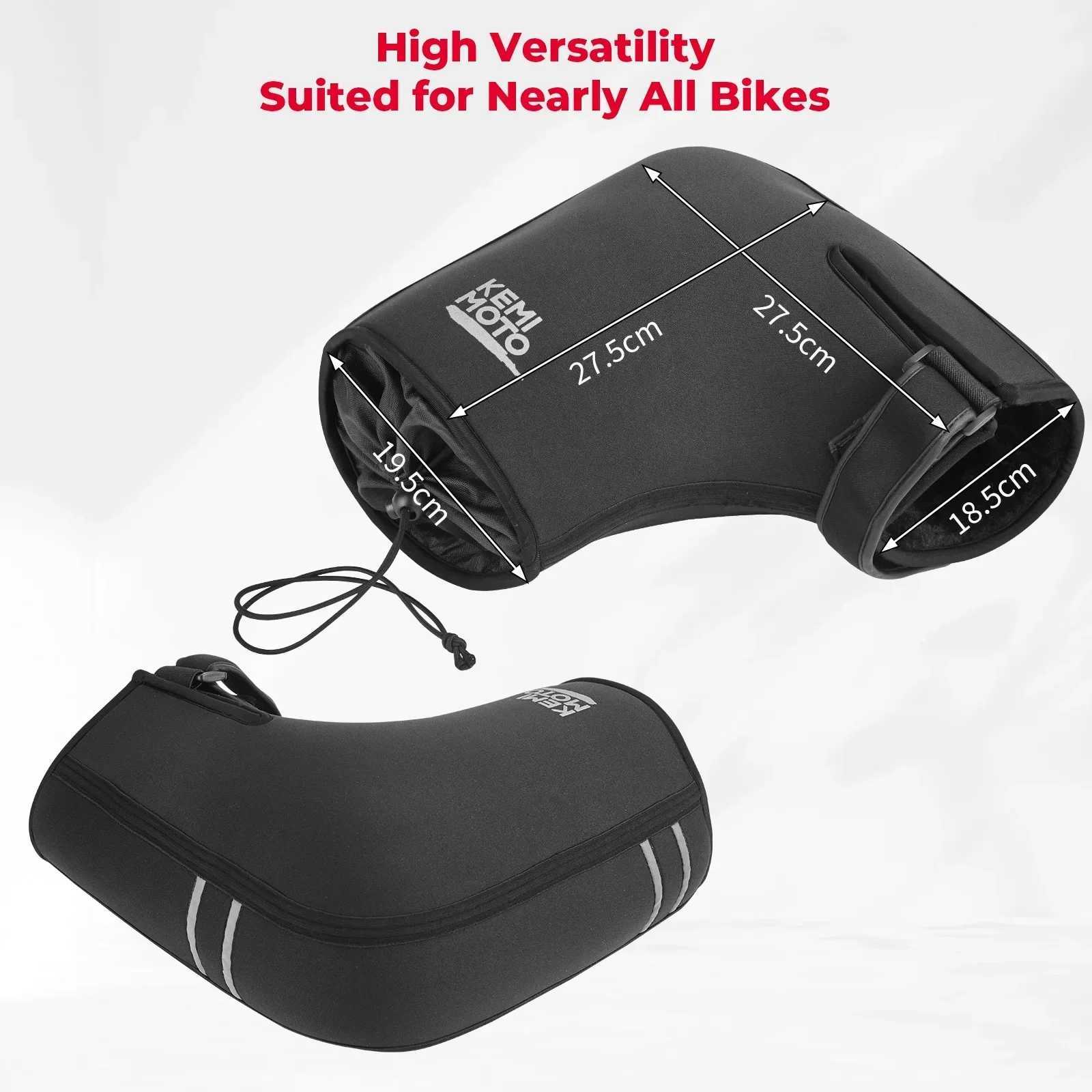 KEMIMOTO Motorcycle Handlebar Gloves Scooter Hand Bar Winter Gloves Windproof Waterproof Washable For ATV Snowmobile S25118