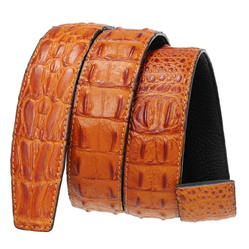 High Quality Three Bone Pattern Cowhide Belt Strip Automatic Belt Body Width 35CM 251031