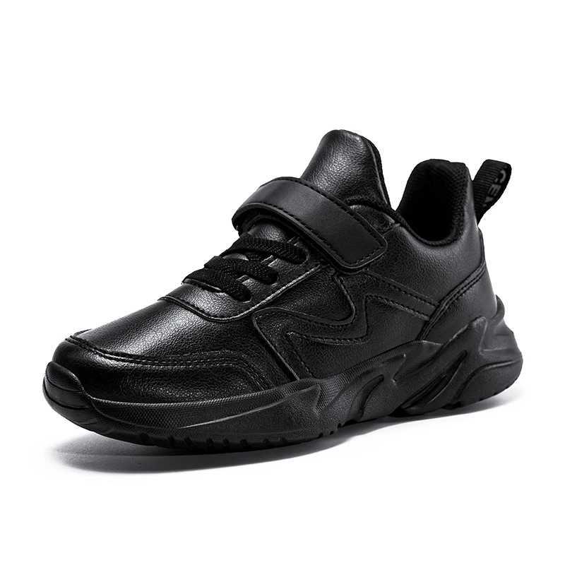 Childrens sports shoes childrens leather black boys shoes outdoor school running shoes student casual sports shoes Z250411