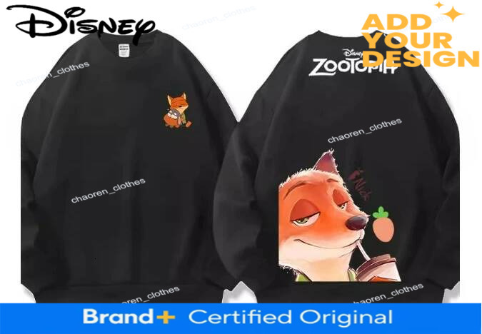 Disney Crazy Zootopia Pullover Women's Autumn and Winter Children's Clothes Couple Crew Neck Casual Fashion Jacket