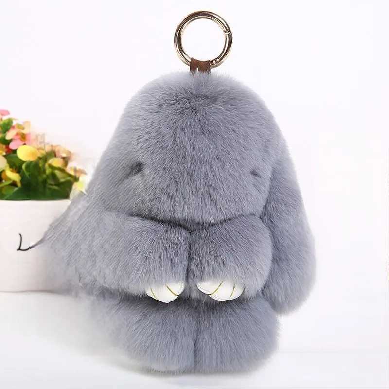 Fluffy imitation rabbit fur ball fluffy rabbit keychain girl packaging decoration car mirror pendant keychain W250411