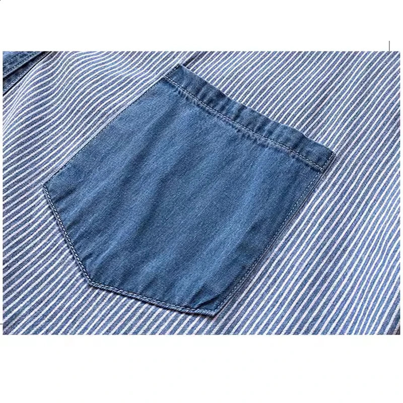 Womens long sleeved denim shirt loose cotton collar deep blue top Korean fashion autumn 7256 250411e