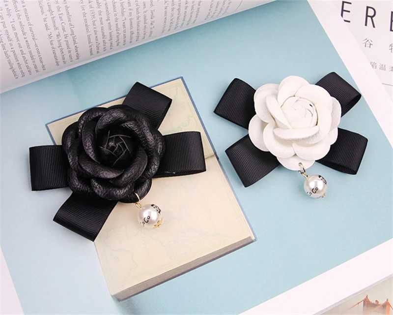 Luxury Camellia Handmade Pearl Bowknot Diy Hair Accessories Corsage Collar Flower Clothing Ladies Bag Keychain Mobile Phone Case Chain Y251111