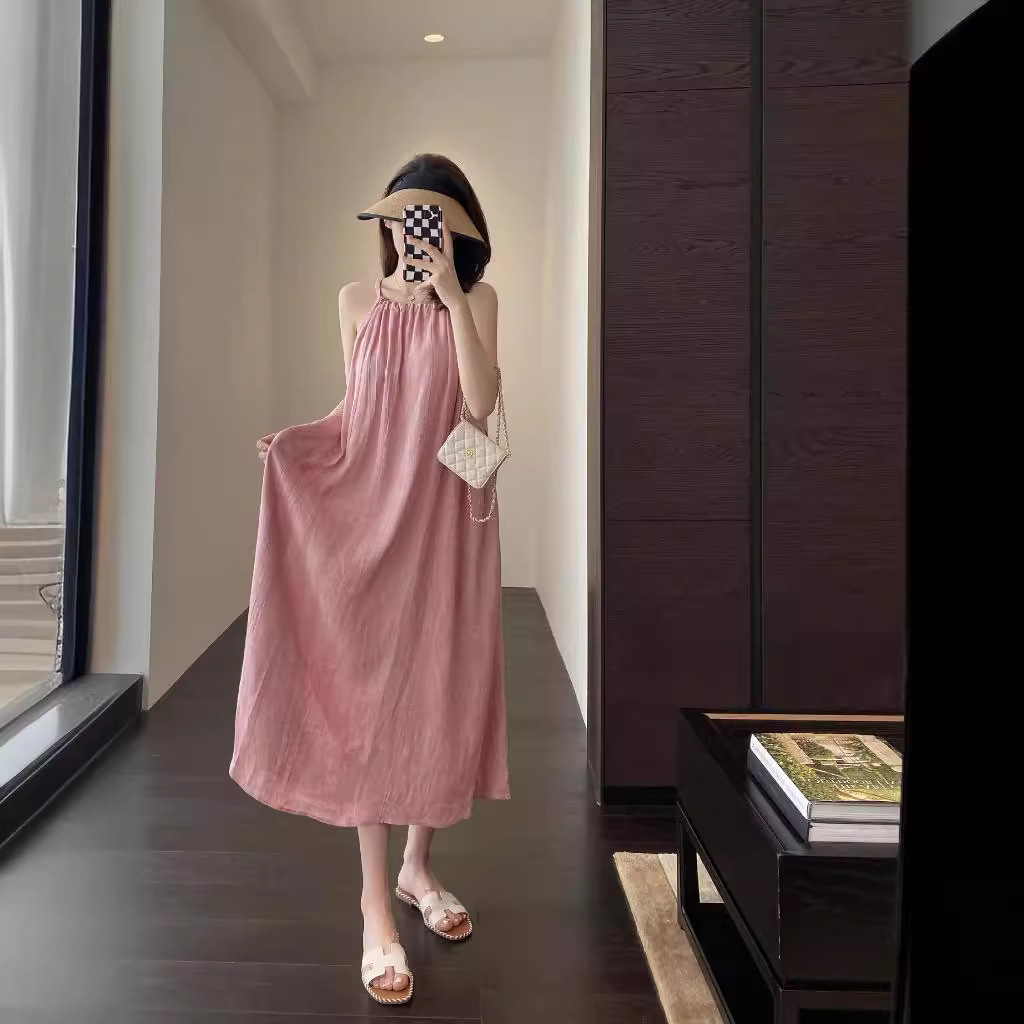 L164 Whitening holiday style loose long skirt lazy dress female summer new style