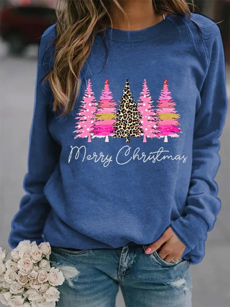 Horse Christmas Tree 3D Print Raglan Sleeve Sweatshirts Womens Oversized Pullovers Hoodies Female Streetwear Woman Clothing 251105