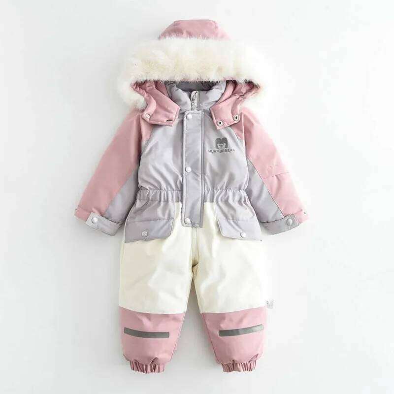 Crawling Snowboarding Jumpsuit Baby Shell Jacket Ski Extra Thick Waterproof Girl Infant Skiing Suit Children