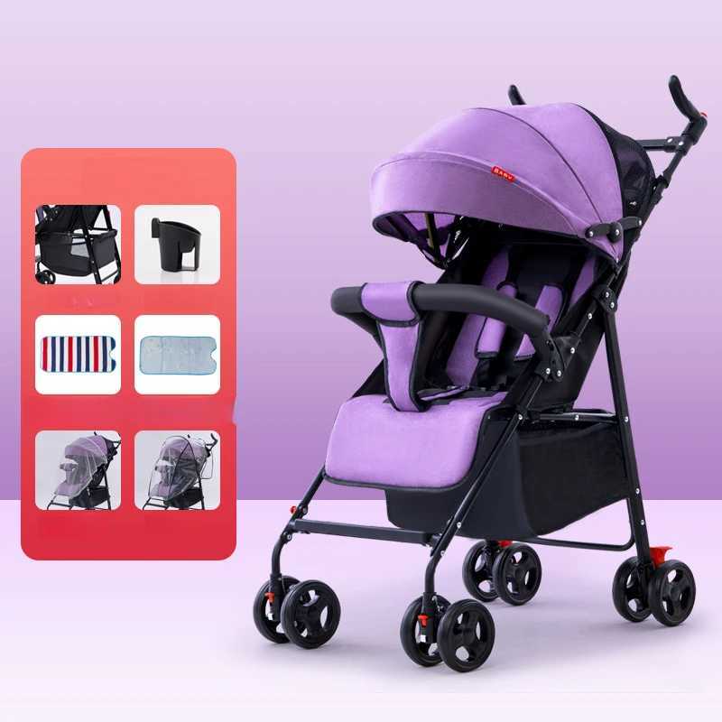 Baby Stroller Can Sit or Lie Down Ultra-light Portable Simple Shock-absorbing Folding Baby BB Stroller XJ250623