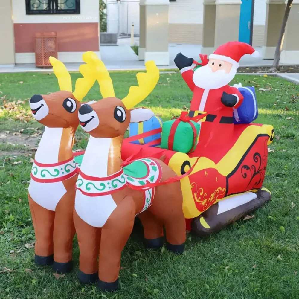 Christmas 21M Christmas Inflatables Decoration Santa Claus Riding Sled Reindeer Inflatables Indoor Outdoor Decoration Garden Party Decor Y251111