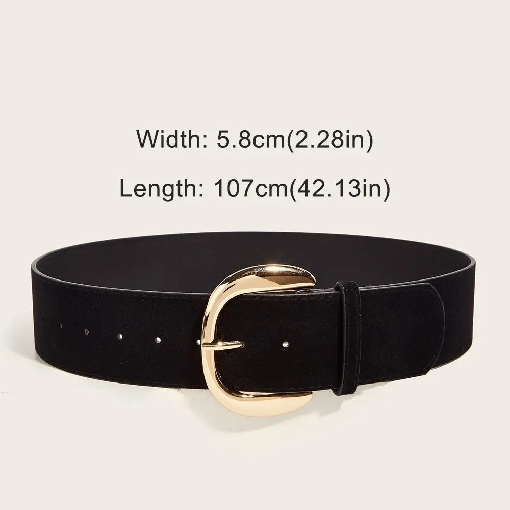 Maillard Styles Suede Leather Wide Belt Casual Versatile Business Waist Strap Women Trendy Pin Buckle Waistbands 251110