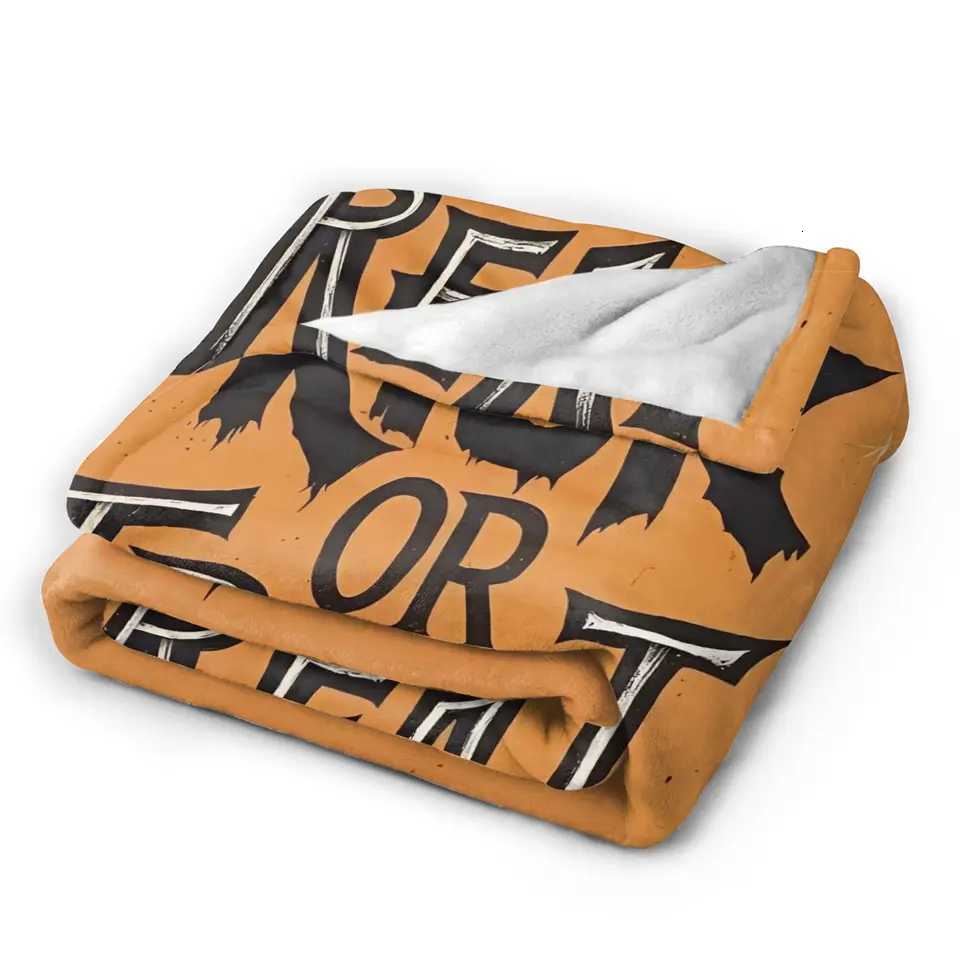 Blanket Warm Soft Blanket Child Decorative Halloween Trick or Treat Bedding Throws Flannel Bedspread For Home Decor Funny Sofa Bed Cover C251111