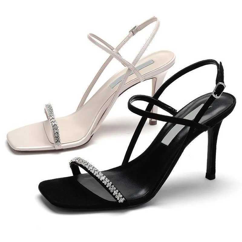 Ladies high heels buckle womens comfortable shoes luxurious Rhine thin high heels sandals sexy open high heels wedge 2025XJ250410