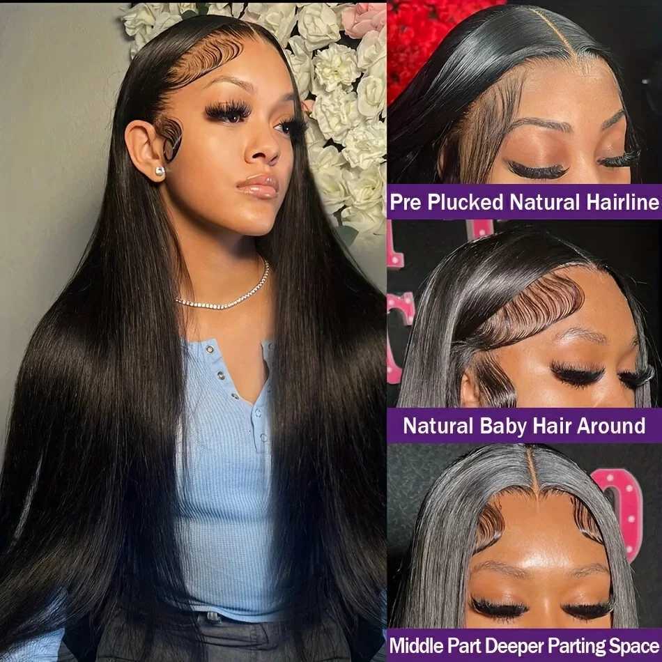 Bone Straight Hd Lace Frontal Wig 13x6 Lace Front Wig Human Hair 30 40 Inch Transparent Lace Pre Plucked Wigs 13x4 HD Lace WigT251111